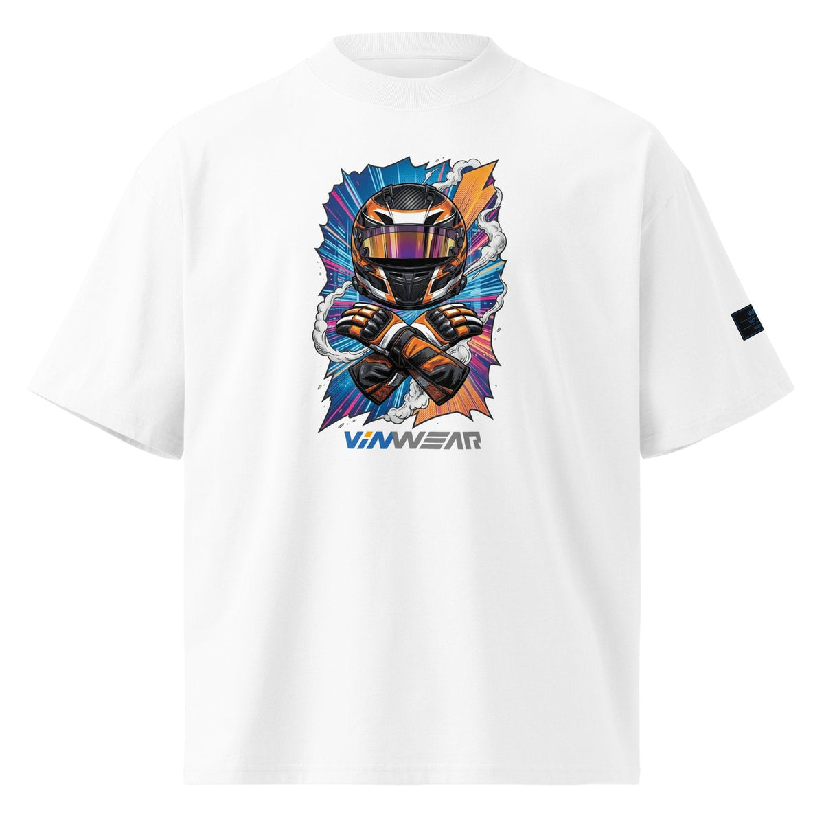 Helmet Splash · Original Artwork · Premium Tee - White